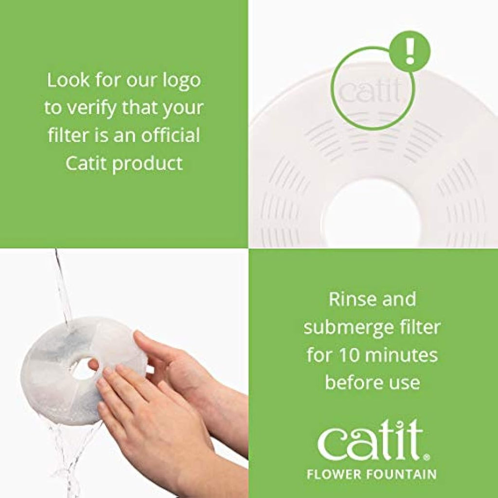 Catit Flower Fountain - 3L Cat Water Dispenser with Level Window