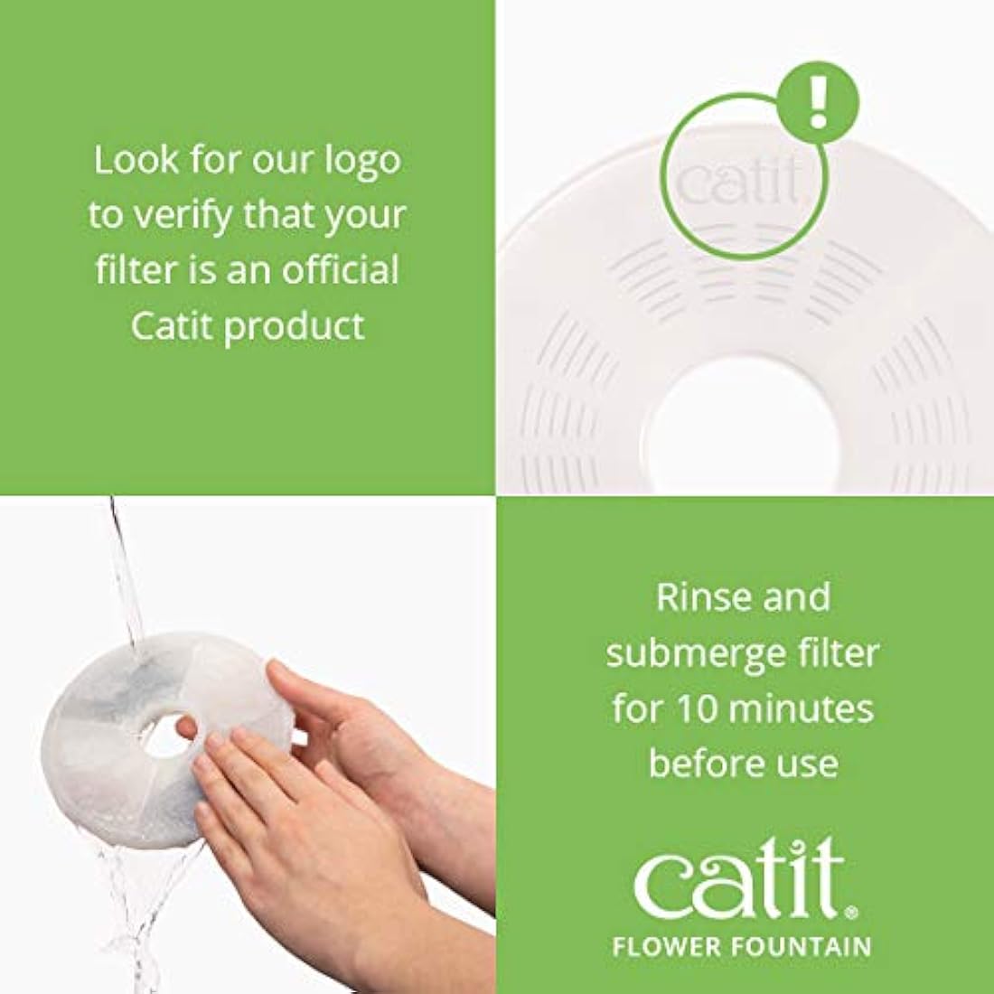 Catit Flower Fountain - 3L Cat Water Dispenser with Level Window
