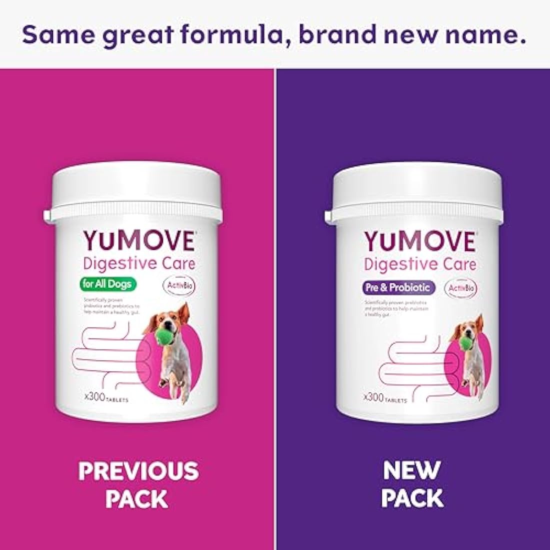 YuMOVE Digestive Care Dog Probiotics for Sensitive Gut Health – 300 Tablets