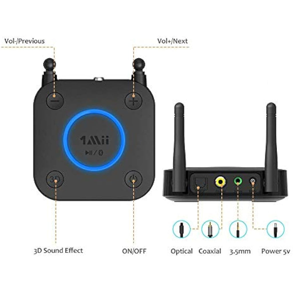 1Mii B06 Pro Bluetooth 5.1 Receiver | Long Range aptX HD HiFi Adapter