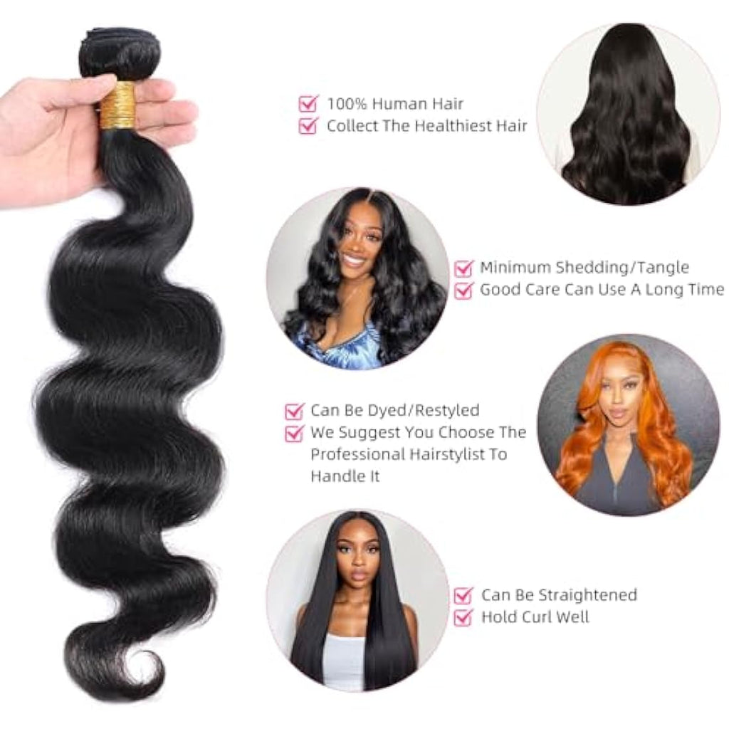 Jolof Store Brazilian Body Wave Human Hair Bundles - 12A Virgin Hair