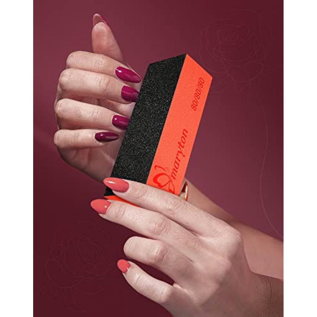 Nail Sanding Blocks – 80/80 Grit Acrylic Buffer Files, 10 Pack