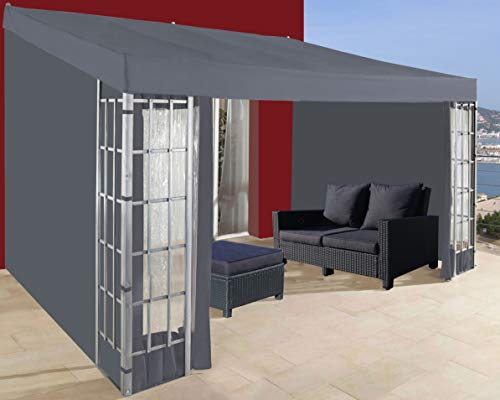 Quick Star Pergola Curtains for 3x4m Wall Tent | Anthracite Polyester