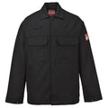 Portwest Bizweld Flame Resistant Welding Jacket - Black Cotton Work Coat
