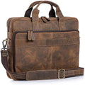 KomalC 16 Inch Buffalo Leather Laptop Messenger Bag | Office Briefcase