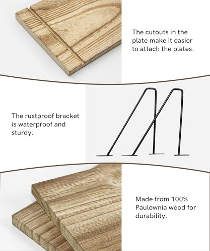 Petrala Rustic Floating Shelves – 60cm Wooden Wall Shelves, Set of 2