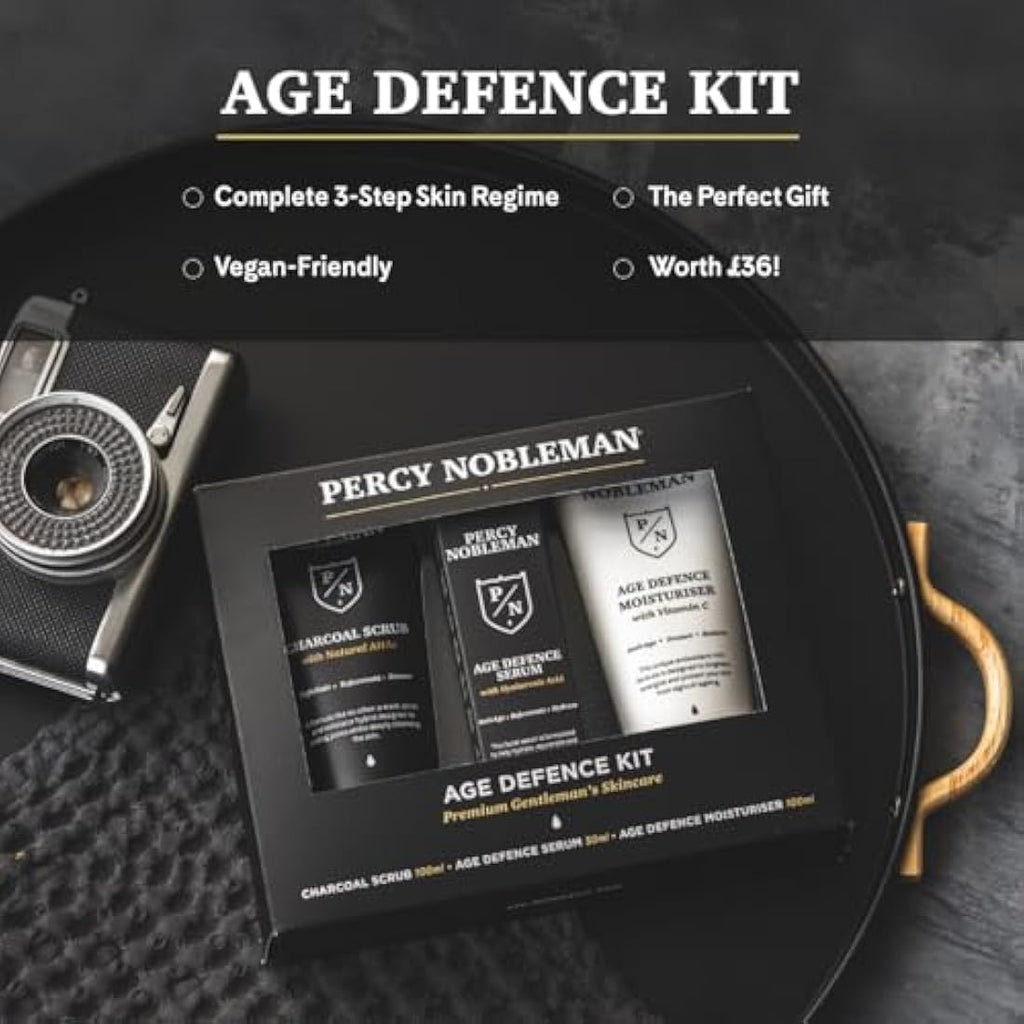 Percy Nobleman Age Defence Kit – 3-Step Men's Skincare Gift Set