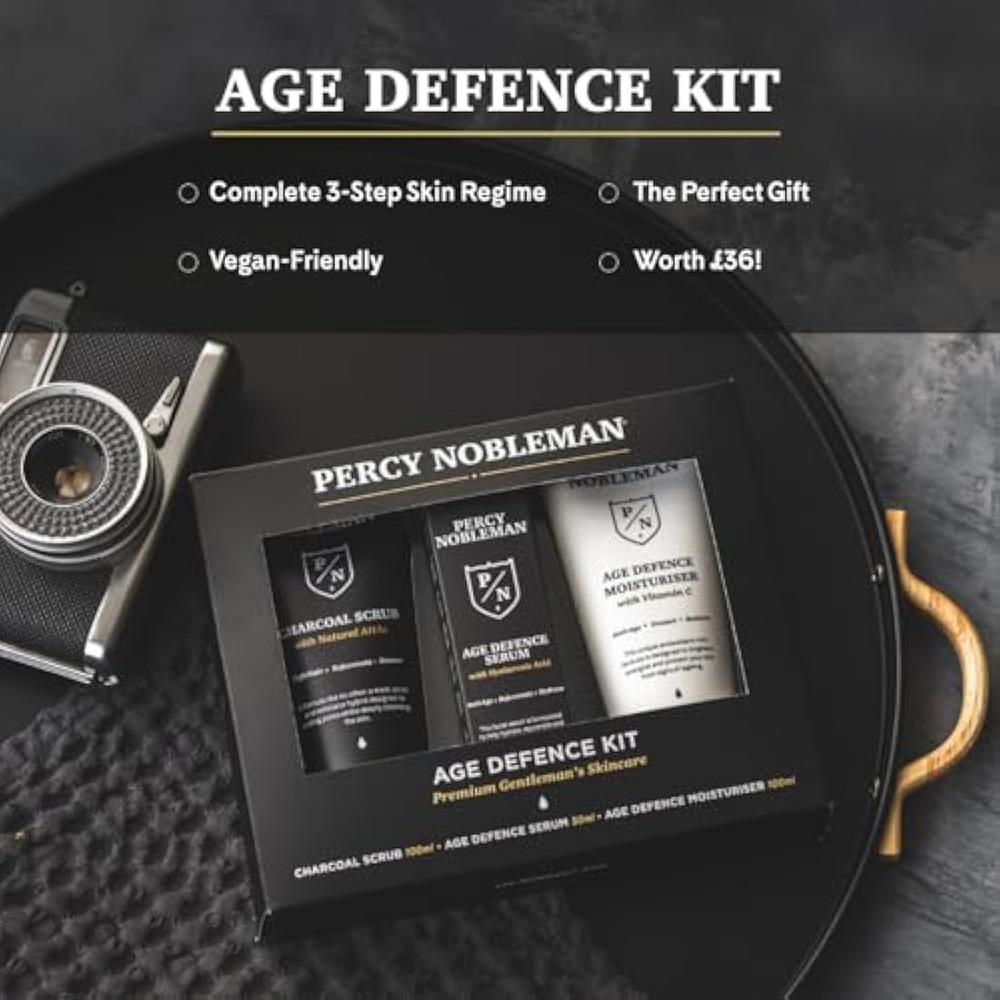 Percy Nobleman Age Defence Kit – 3-Step Men's Skincare Gift Set