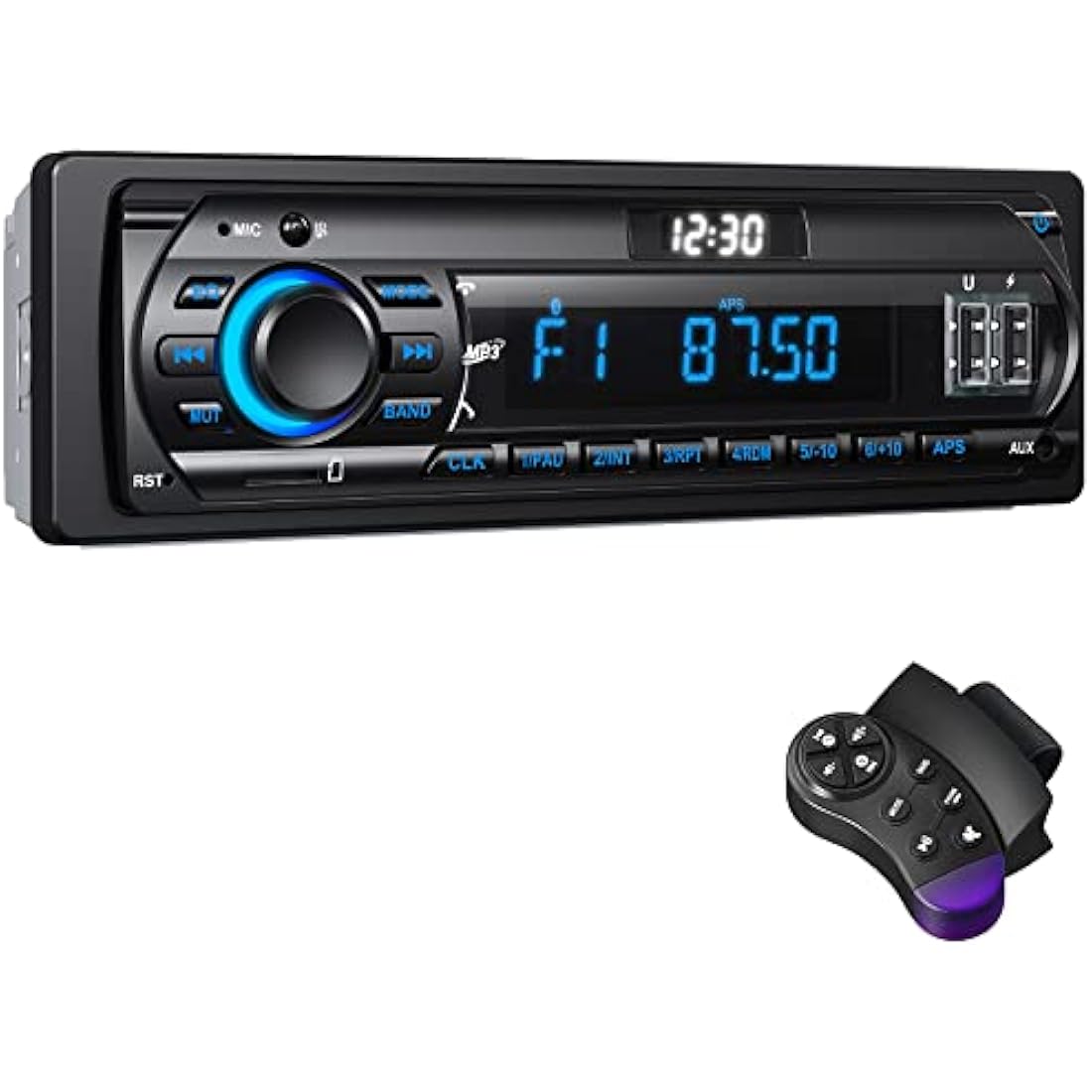 Wistrue 1 DIN Car Radio Bluetooth Stereo – 9-24V AM/FM RDS MP3 Player