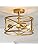 Jolof Store Gold 3-Light Semi-Flush Mount Farmhouse Industrial Chandelier