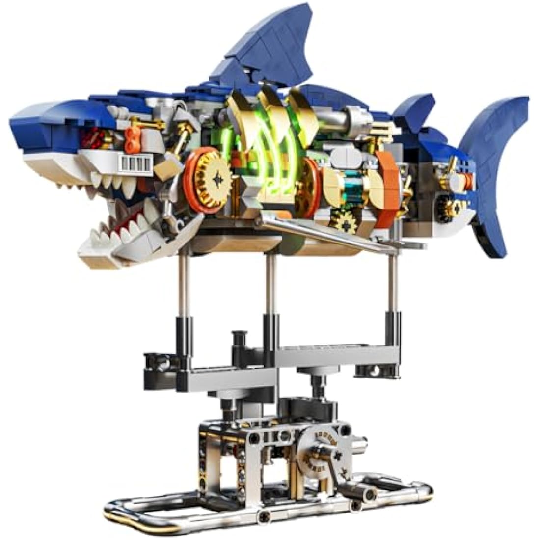 INSOON Shark Building Set | 687 PCS Mechanical Sea Animal Model with Light