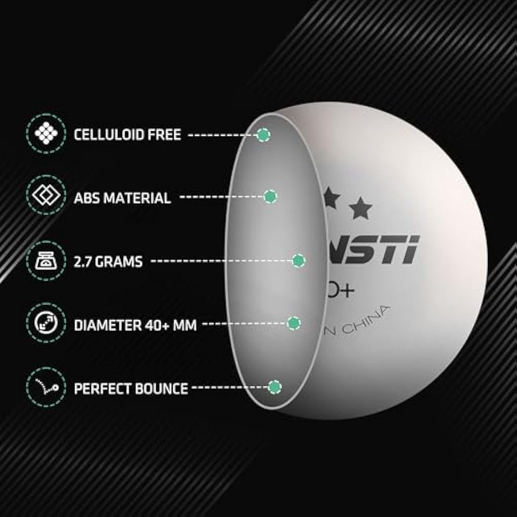 SPINSTI 3-Star Table Tennis Balls | Professional 40mm ABS Ping Pong Balls