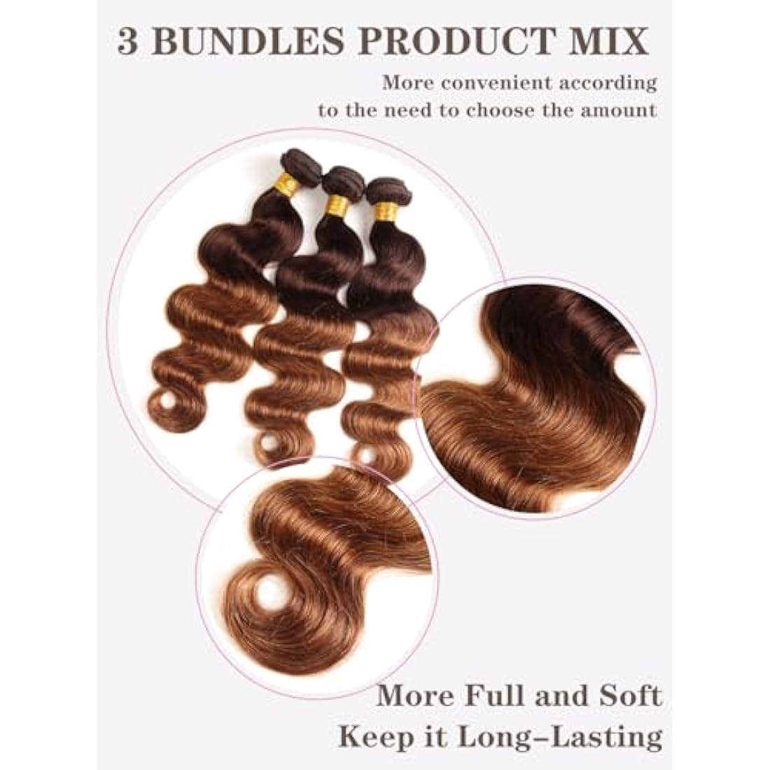 Jolof Store Ombre Brazilian Body Wave Human Hair Bundles – T4/30