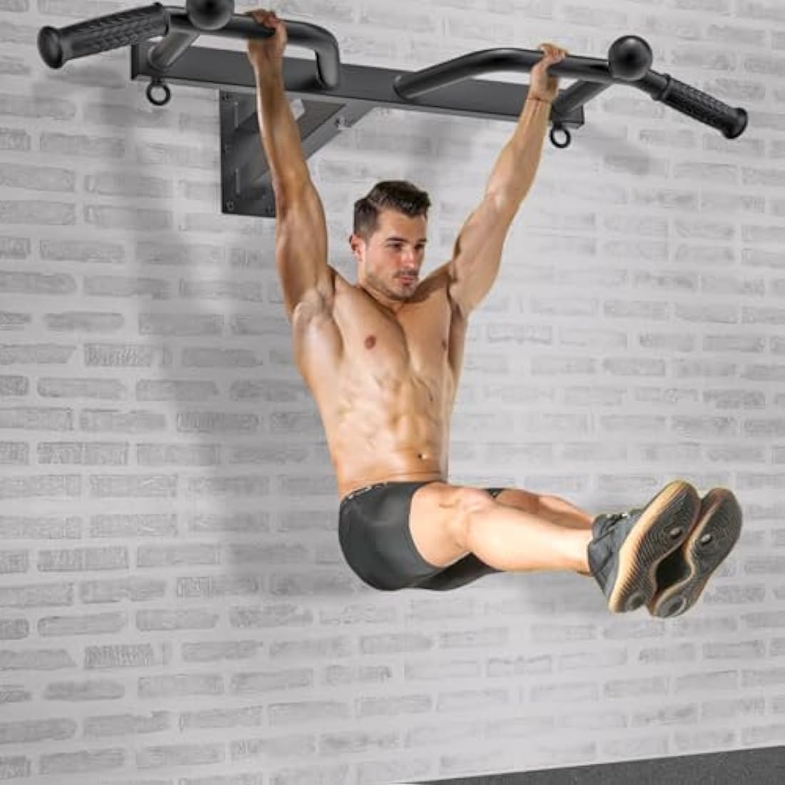 Kipika Wall Mounted Pull Up Bar – Heavy Duty 5-Grip Home Gym System