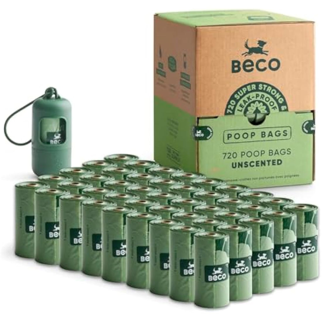 Beco Recycled Dog Poop Bags – 720 Unscented Leakproof Waste Bags