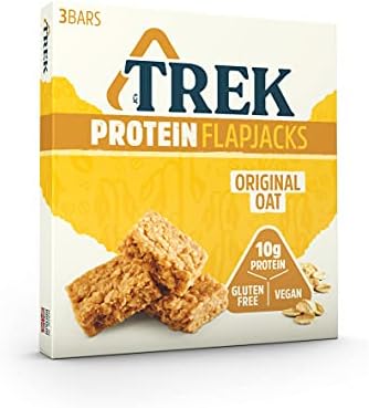 TREK High Protein Oat Flapjacks – Vegan & Gluten Free, 50g x 36 Bars