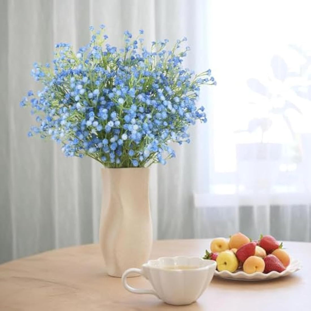 Jolof Store Blue Artificial Baby Breath Flowers - 10Pcs Fake Gypsophila