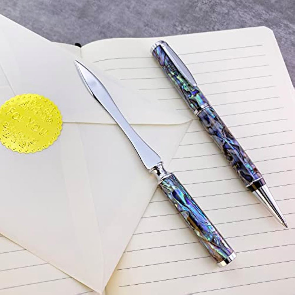 LACHIEVA LUX Abalone Shell Ballpoint Pen & Letter Opener Gift Set