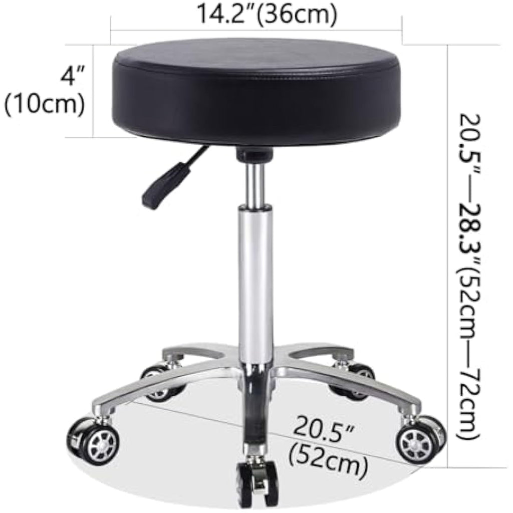 Antlu Rolling Massage Stool - Adjustable Swivel Salon Chair with Wheels