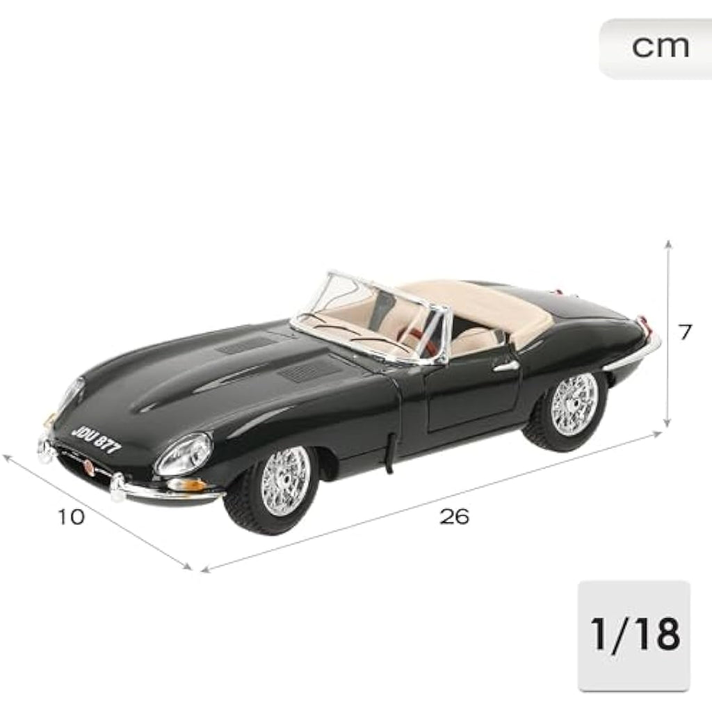 Bburago Jaguar E-Type Cabriolet 1961 – 1:18 Scale Diecast Model Car