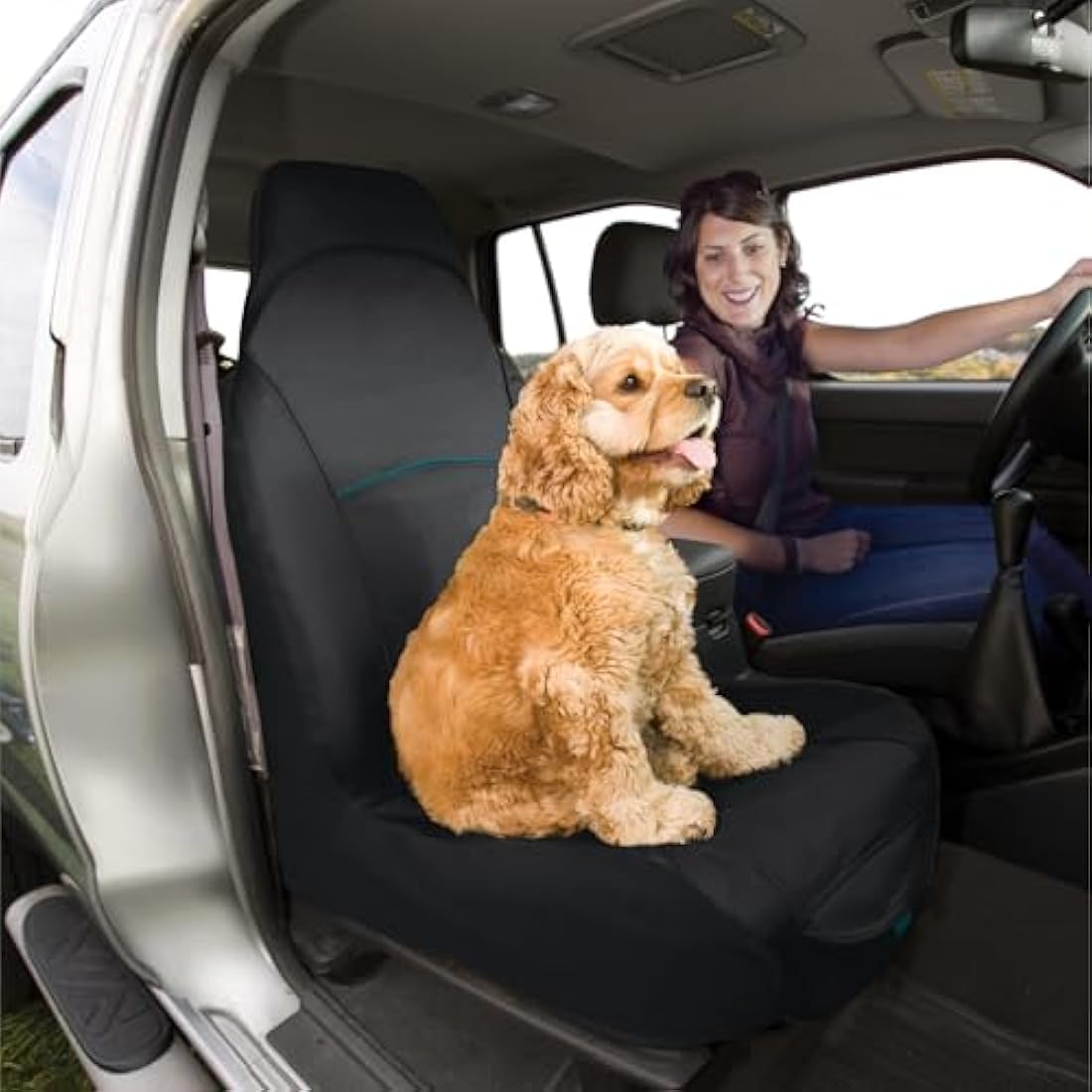 Kurgo Co-Pilot Dog Bucket Seat Cover | Waterproof & Washable - Black