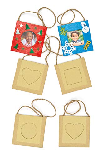 Baker Ross DIY Hanging Photo Frames – Pack of 12 Brown Kids Craft Kit