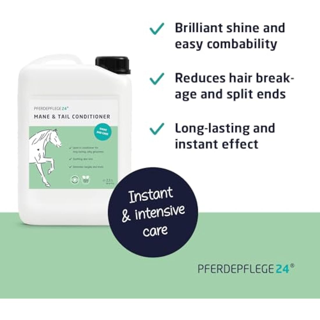 PFERDEPFLEGE24 Mane and Tail Detangler Spray – Shine & Dirt Repellent – 2500ml