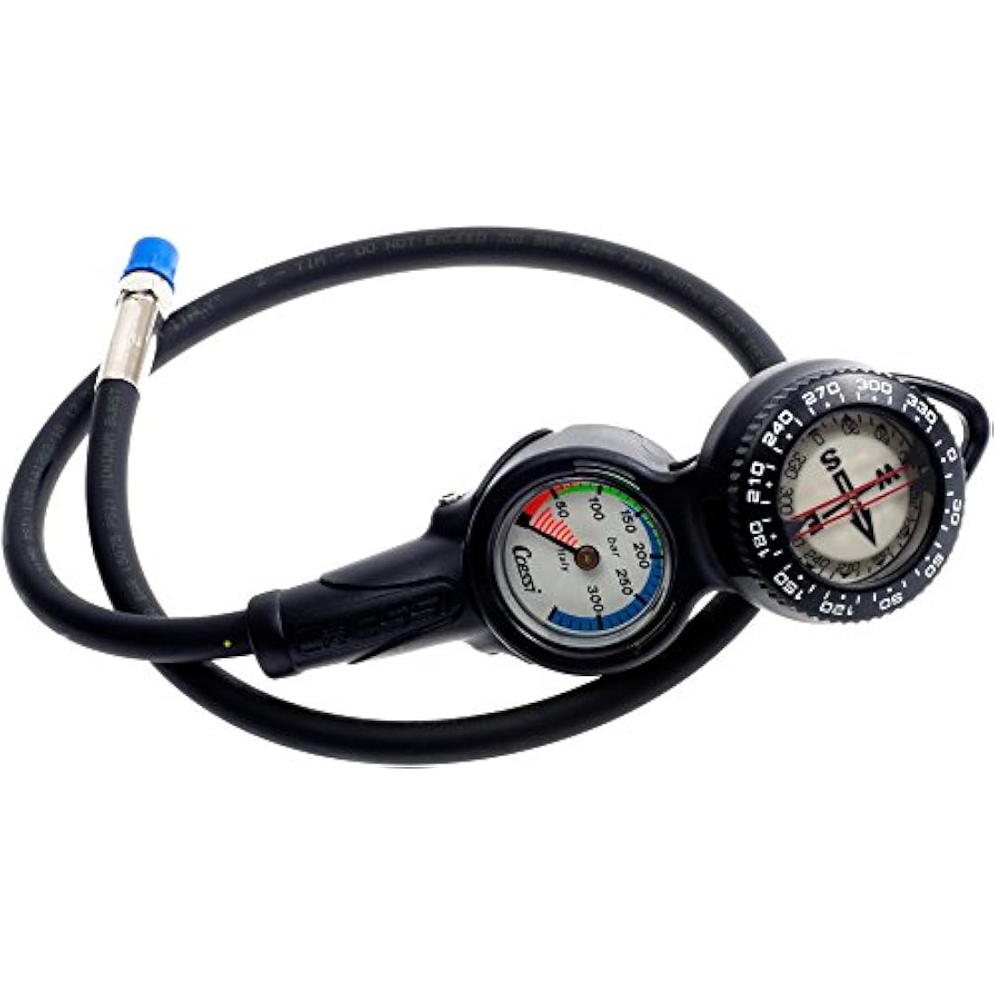 Cressi 2-Gauge Diving Console | Compass and Pressure Gauge - Black