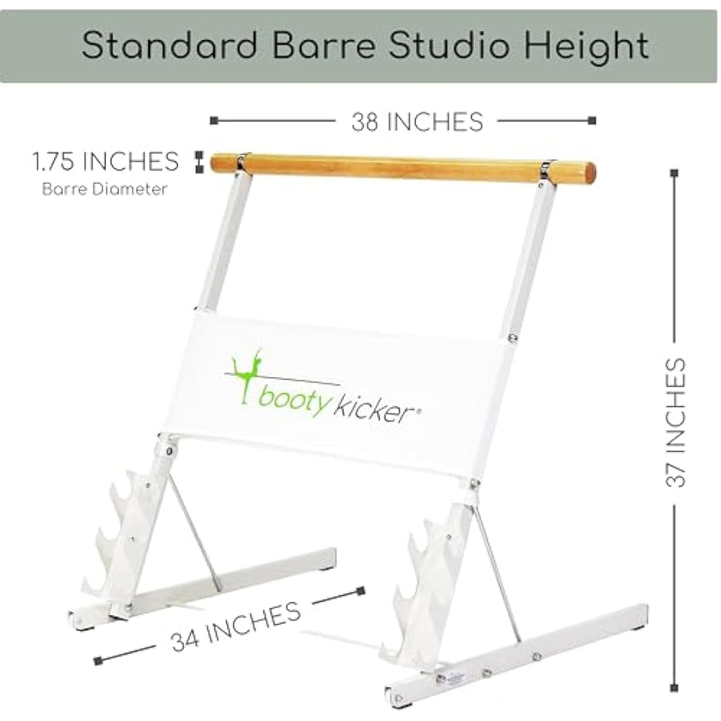Booty Kicker Portable Ballet Barre – Folding Steel & Wood Home Fitness Bar