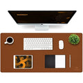 K KNODEL Leather Desk Mat – Dual-Sided Office Mouse Pad, Brown (90x43cm)