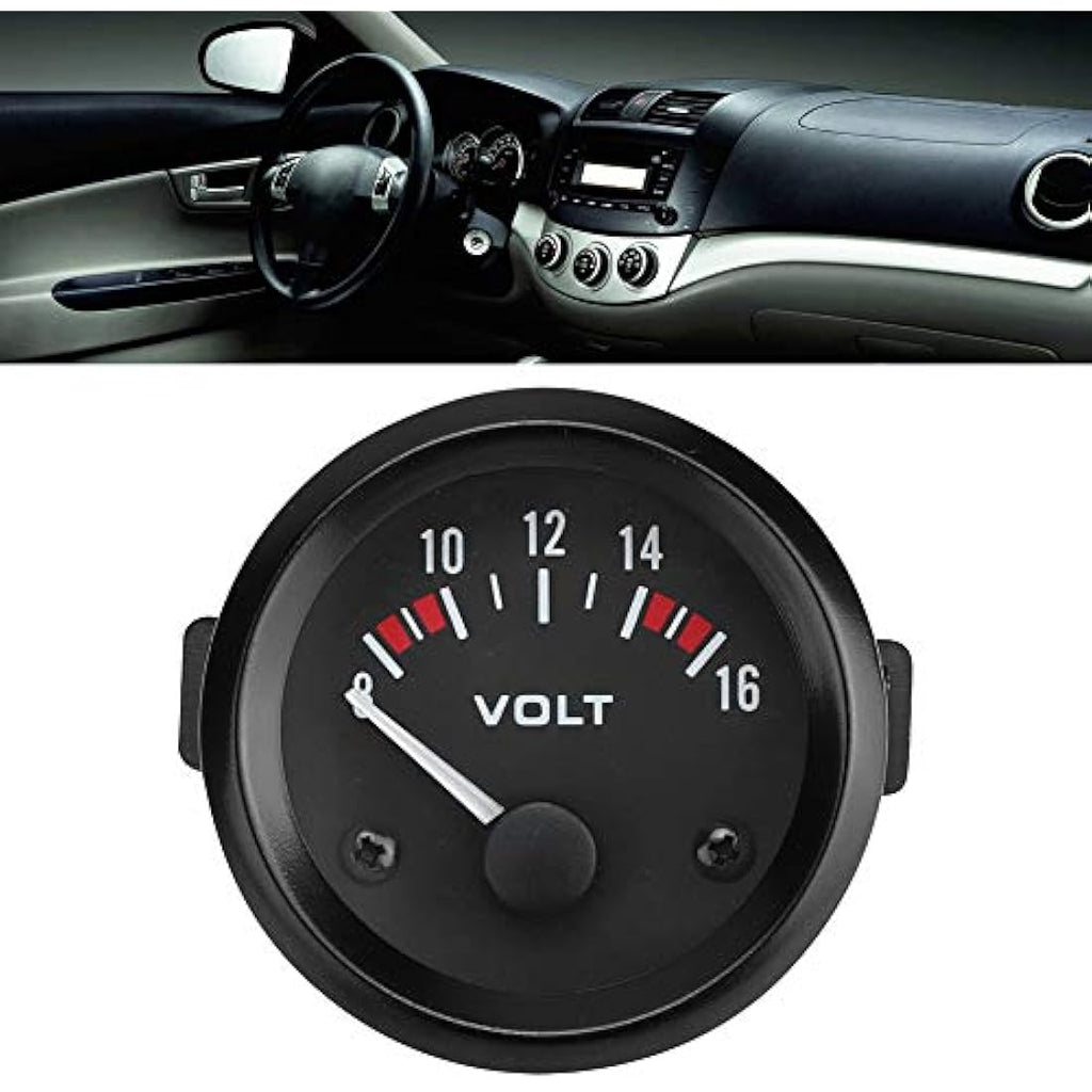 Jolof Store 12V Car Voltmeter – 52mm Aluminum Alloy Voltage Meter Gauge