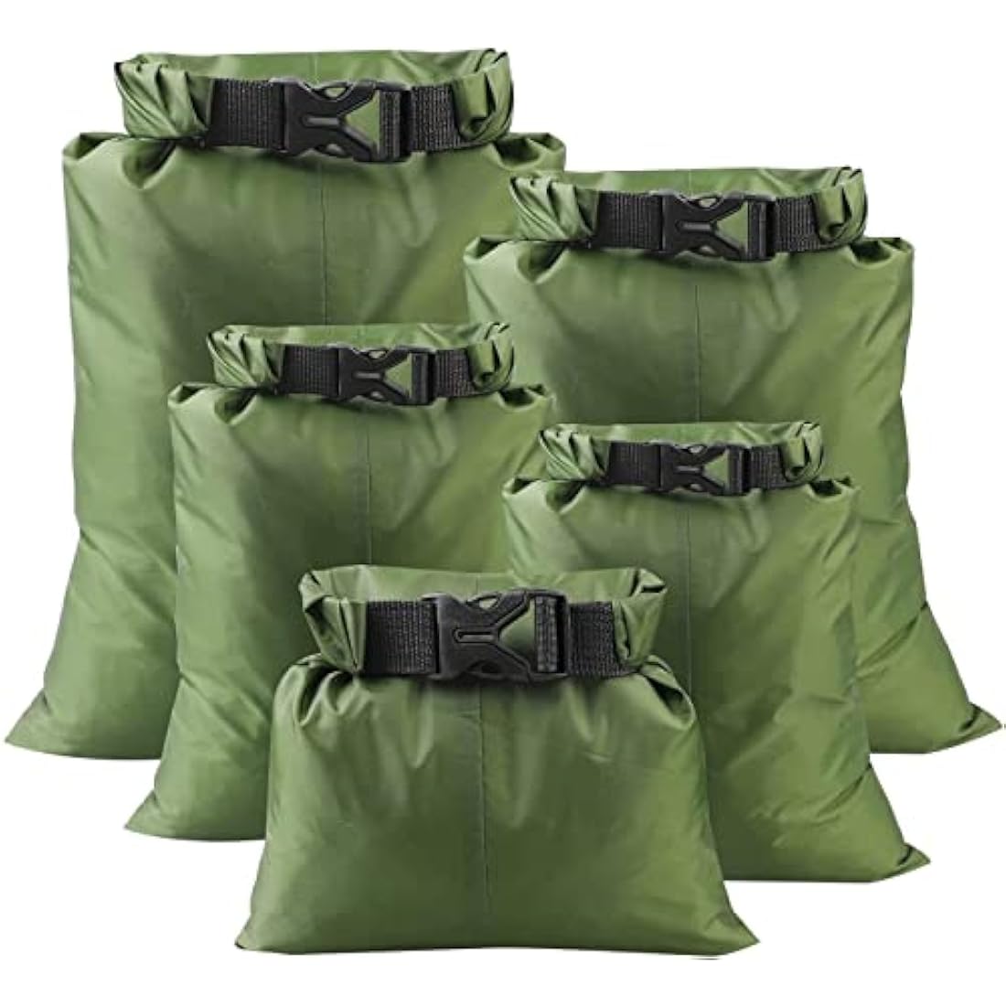 kuou 5-Piece Waterproof Dry Bag Set – Lightweight Polyester Sacks
