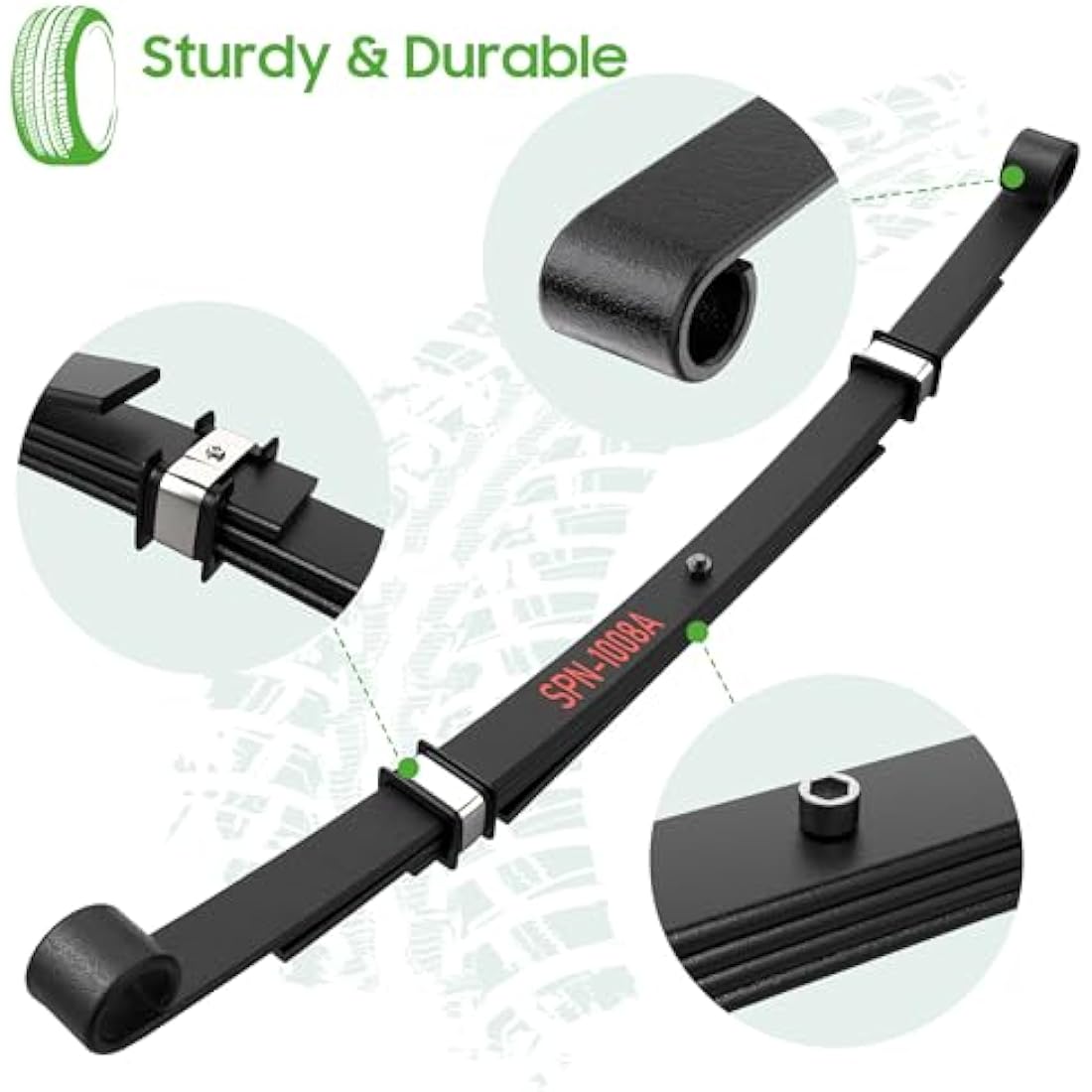 10L0L Club Car DS Heavy Duty 4-Leaf Rear Spring Kit for Gas & Electric