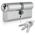 XFORT Euro Cylinder Door Lock 45/50 (95mm) | Anti-Bump & Anti-Drill Chrome