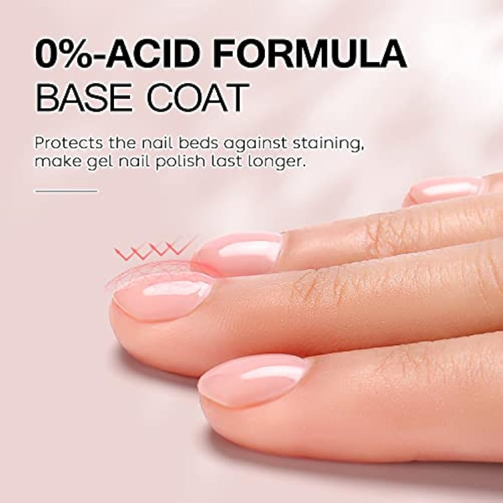 AIMEILI Base and Top Coat Gel Nail Polish Set - UV LED Soak Off (2x15ml)