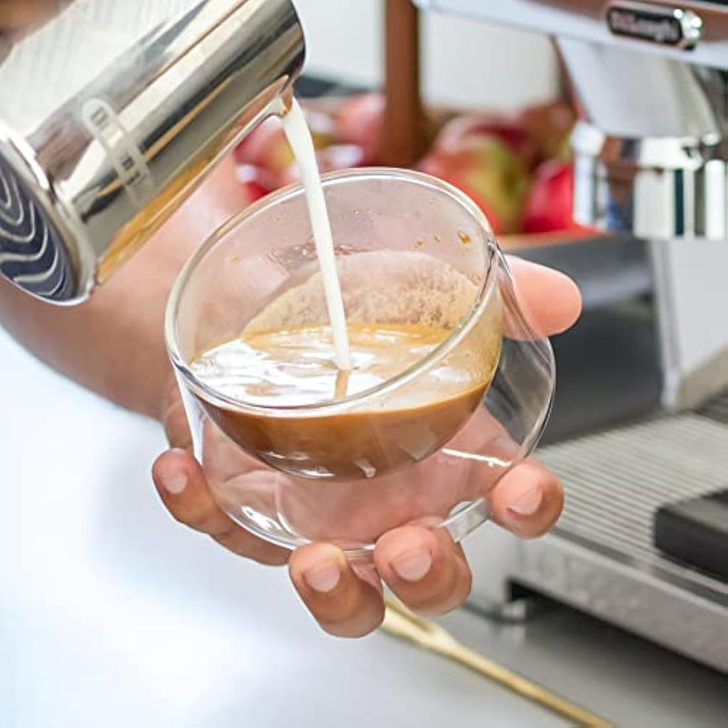 KRUVE IMAGINE Double-Wall Glass Latte Art Cups - 8.5oz Set of 2