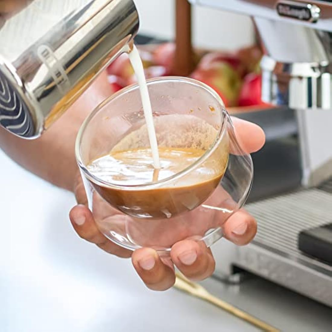 KRUVE IMAGINE Double-Wall Glass Latte Art Cups - 8.5oz Set of 2