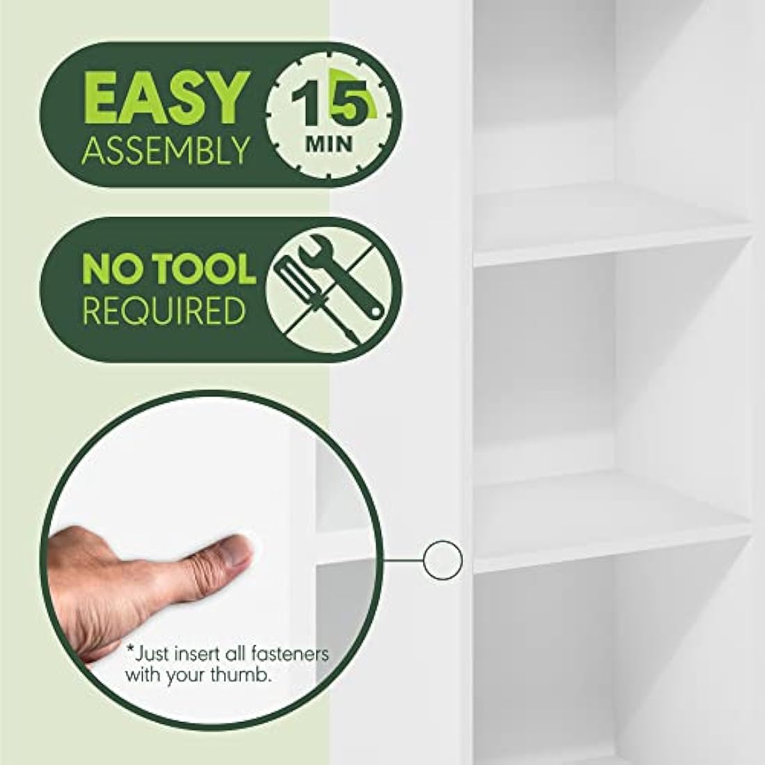 Furinno Pasir 3-Tier Open Shelf Bookcase – White Composite Wood