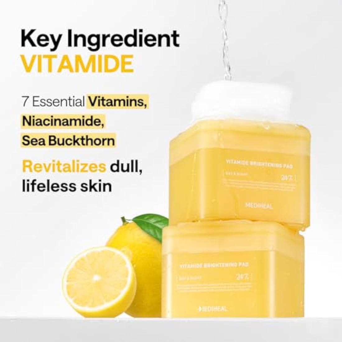 Mediheal Vitamide Brightening Pads | Hydrating Vitamin Facial Toner (100ct)