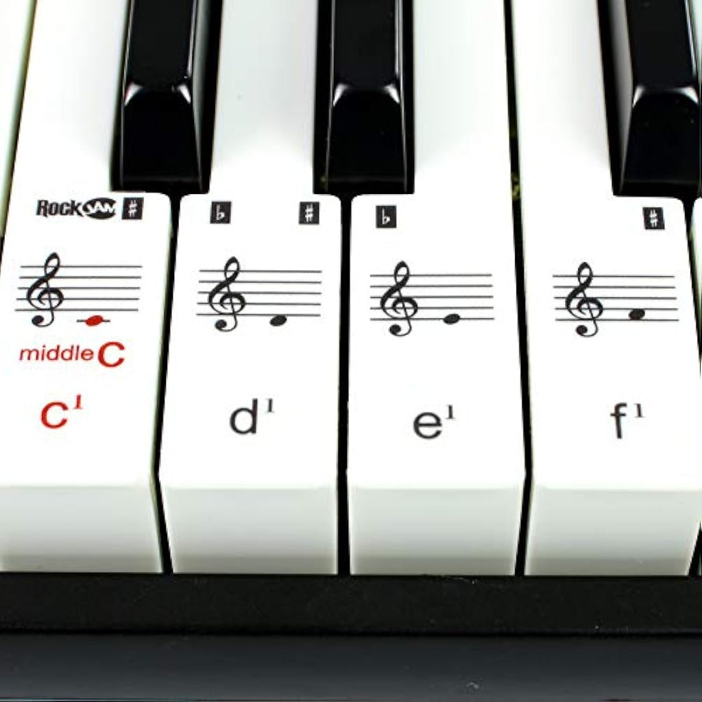 RockJam 49-Key Digital Piano Keyboard with Power Supply - Black