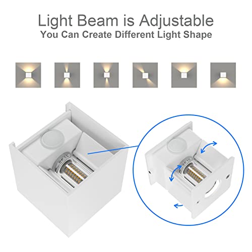Klighten 2PCS Outdoor Wall Light with Motion Sensor - IP54 Waterproof White