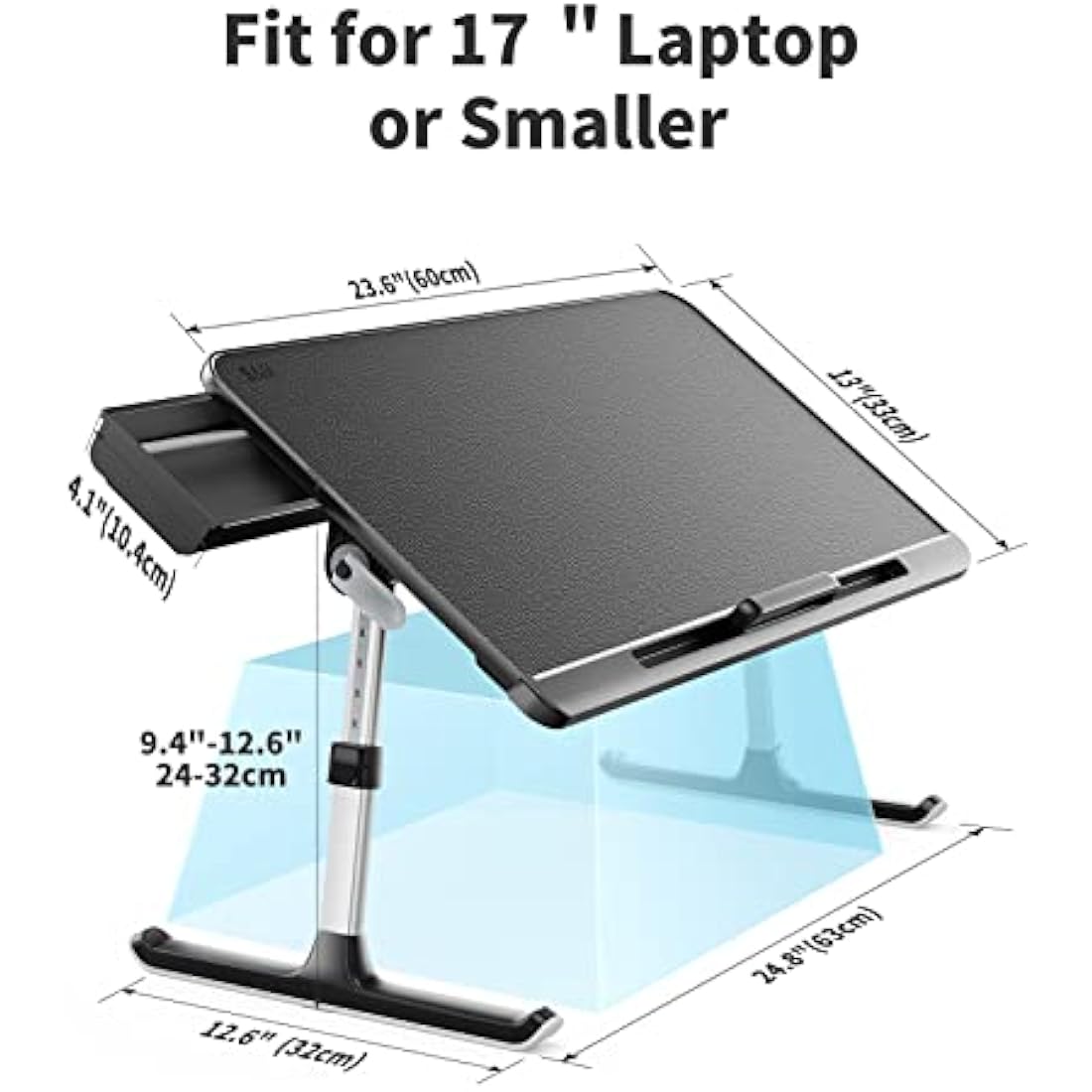 SAIJI Laptop Bed Tray Table | Adjustable Height & Angle Foldable Lap Desk