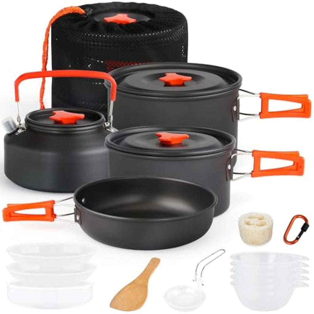 Camping Cookware Set | Anodized Aluminum Non-Stick Pot & Pan