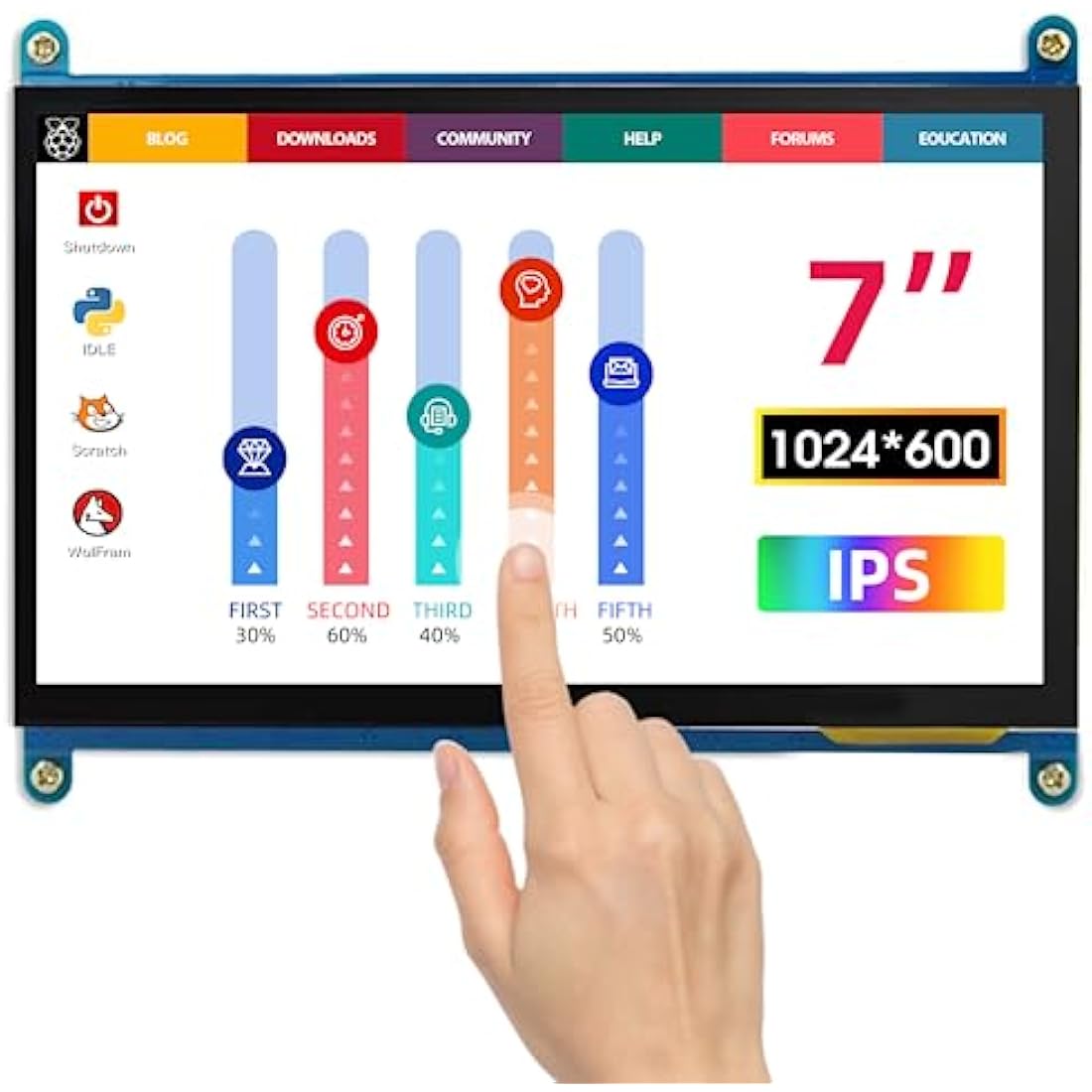 ELECROW 10.1 Inch Touchscreen Monitor | 1280x800 IPS Raspberry Pi Display