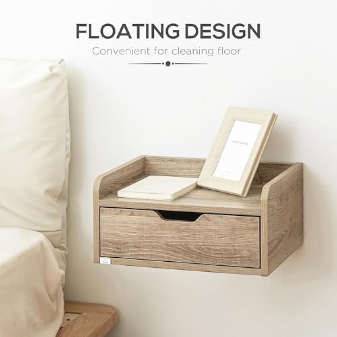 Jolof Store Floating Nightstand Set of 2 - Wall Mounted Bedside Table