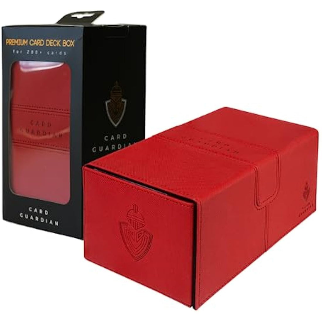 Card Guardian Double Deck Box for 200+ TCG Cards - Red PVC-Free