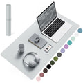 YSAGi Leather Desk Pad – Waterproof Non-Slip Office Writing Mat, Silver Grey