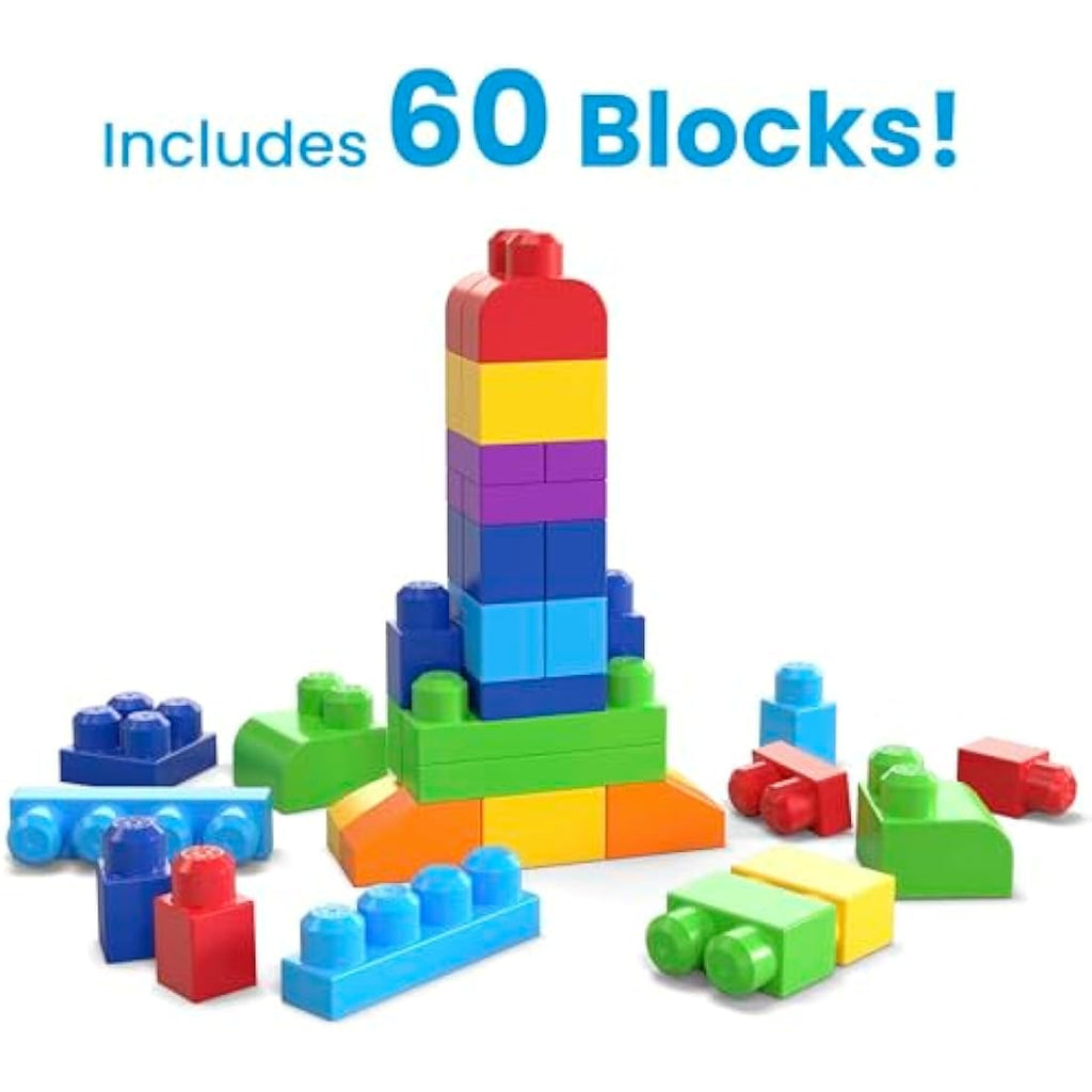 Mega Bloks Big Building Bag – 60 Piece Toddler Stacking Toy Set