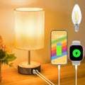 Aomeya Touch Bedside Lamp | 3-Way Dimmable Nightstand Lamp with USB-C+A