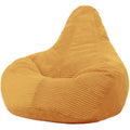 Icon Dalton Cord Recliner Bean Bag Chair - Ochre Yellow Corduroy